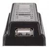 Manhattan USB-A 10-Port-Desktop-Hub, 10x USB-A-Ports, 480 Mbit/s (USB 2.0), Stromversorgung über USB oder externes Netzteil (nicht im Lieferumfang) für erhöhte Leistung an angeschlossenen Geräten