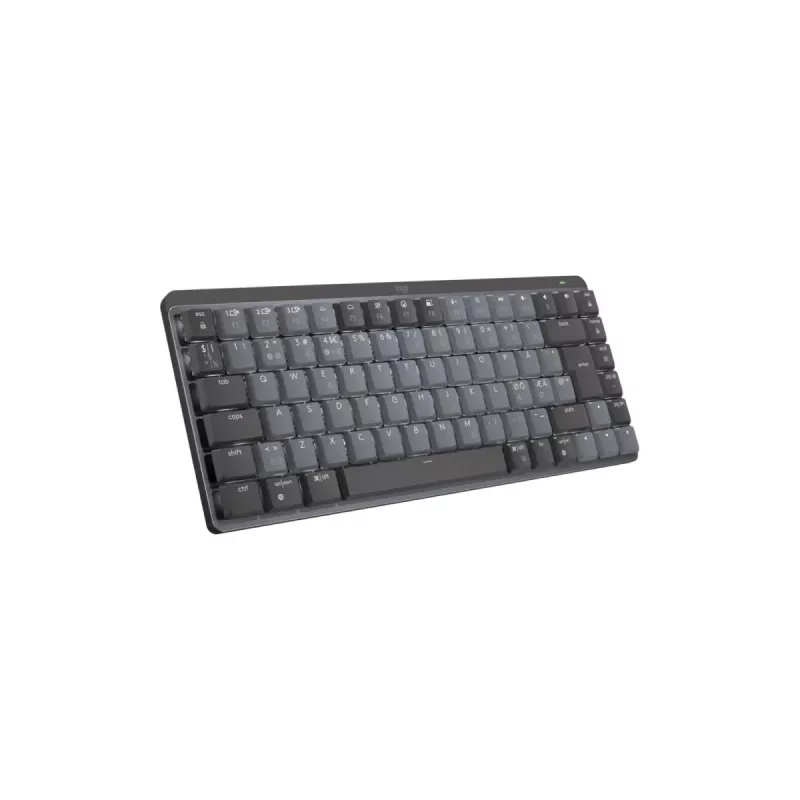 LOGITECH Mx Mechanical Mini Minimalistische kabellose beleuchtete Tastatur – Graphit, Taktil Leise, Qwerty, Dansk/Norsk/Svenska/Suomalainen
