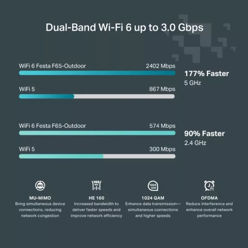 TP-Link Festa F65-Outdoor 3000 Mbit/s Weiß Power over Ethernet (PoE)