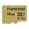 TRANSCEND Micro SDHC Karte 500s 16 GB UHS-I U3 MLC mit Adapter