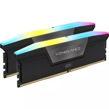 CORSAIR Arbeitsspeicher 32GB DDR5 (2x16GB) DRAM 6000MT/s CL30 Speicherkit Vengeance RGB Schwarz