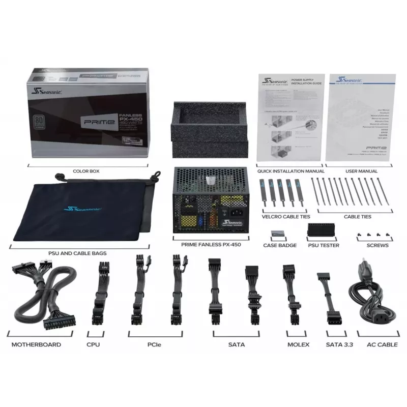SEASONIC Prime Fanless Px Netzteil 450 W 20+4 Pin ATX