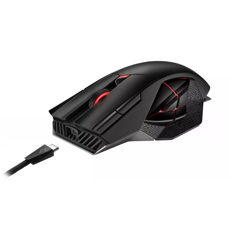 ASUS ROG Spatha X Maus Gaming Rechtshänder RF Wireless + USB Type-C Optisch 19000 DPI