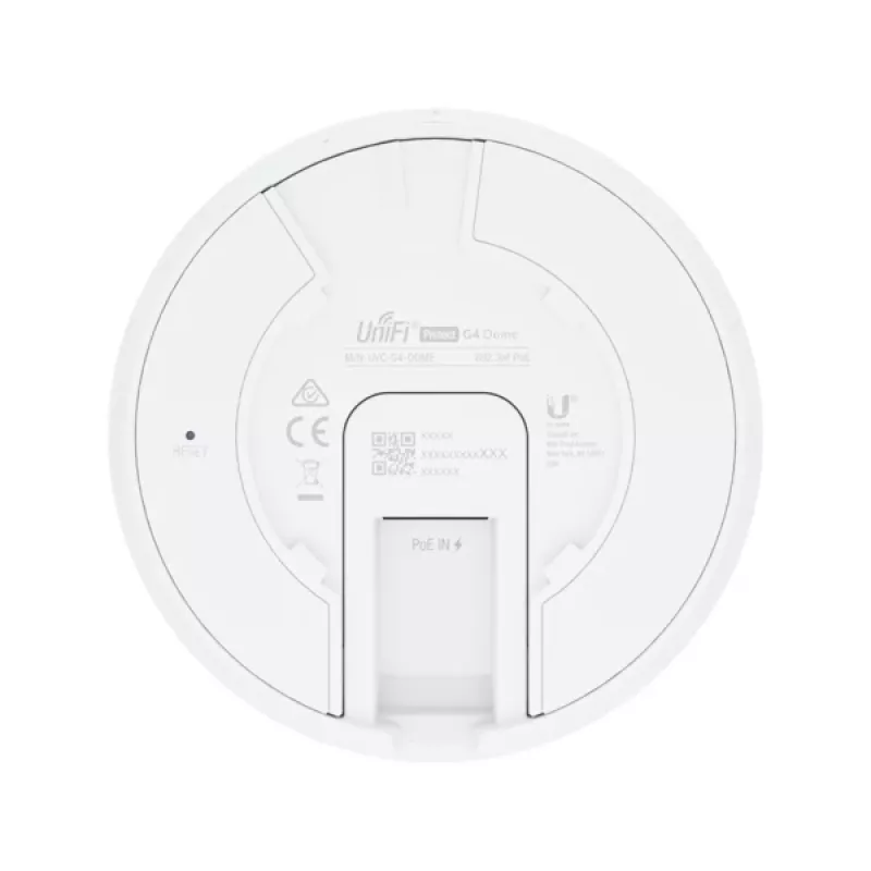 IP-Überwachungskamera UBIQUITI UVC‑G4‑DOME — Dome, Deckenmontage, kabelgebunden, 5 MP (2688x1512), 86° horizontal, Außen-/Innenbereich, weiß