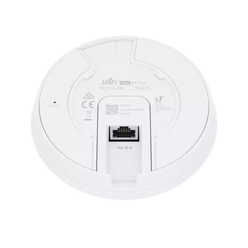 IP-Überwachungskamera UBIQUITI UVC‑G4‑DOME — Dome, Deckenmontage, kabelgebunden, 5 MP (2688x1512), 86° horizontal, Außen-/Innenbereich, weiß