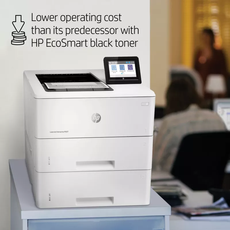 HP LaserJet Enterprise M507x, Laser, 1200 x 1200 DPI, A4, 43 ppm, Duplexdruck, netzwerkfähig