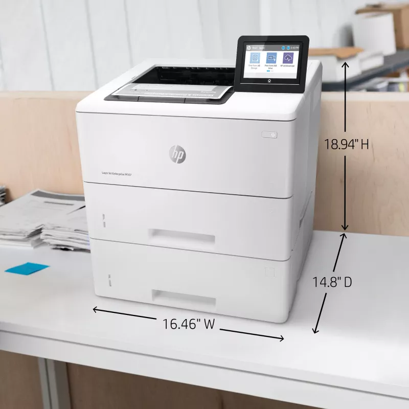 HP LaserJet Enterprise M507x, Laser, 1200 x 1200 DPI, A4, 43 ppm, Duplexdruck, netzwerkfähig