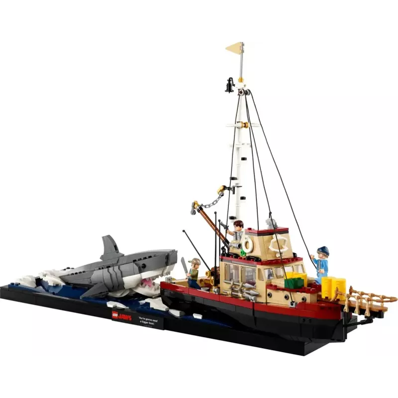 Konstruktionsspielzeug LEGO Ideas 21350 Jaws Set — 1497 Teile, 3 Minifiguren, Boot und ikonischer Hai, empfohlen ab 18 Jahren
