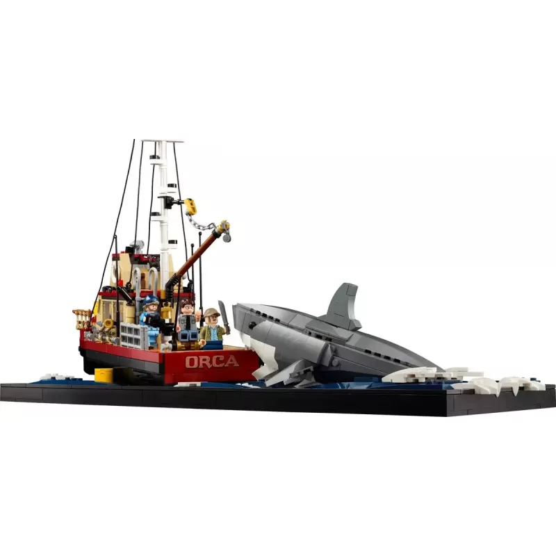 Konstruktionsspielzeug LEGO Ideas 21350 Jaws Set — 1497 Teile, 3 Minifiguren, Boot und ikonischer Hai, empfohlen ab 18 Jahren