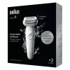 Epilator BRAUN 9-011 3D Silk-epil 9 Flex Wet & Dry — 40 Pinzetten, Akku, Massage, Weiß/Grau