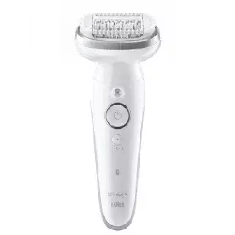 Epilator BRAUN 9-011 3D Silk-epil 9 Flex Wet & Dry — 40 Pinzetten, Akku, Massage, Weiß/Grau