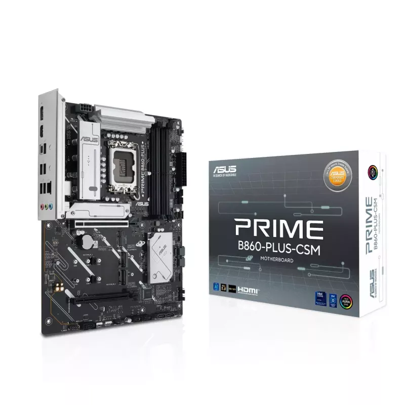 Motherboard ASUS PRIME B860-PLUS-CSM ATX Intel B860 LGA 1851 DDR5, 4× DIMM, 256 GB, 2.5 Gb LAN, 3× M.2, USB-C