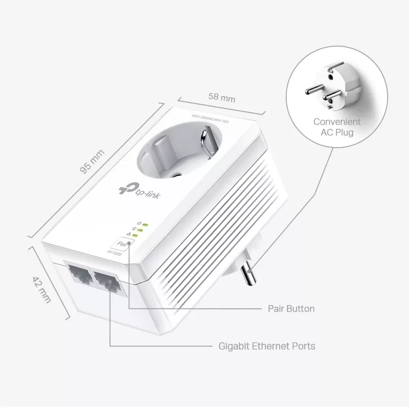 TP-Link TL-PA7027P KIT PowerLine Netzwerkadapter 1000 Mbit/s Ethernet LAN Weiß 2 Stück