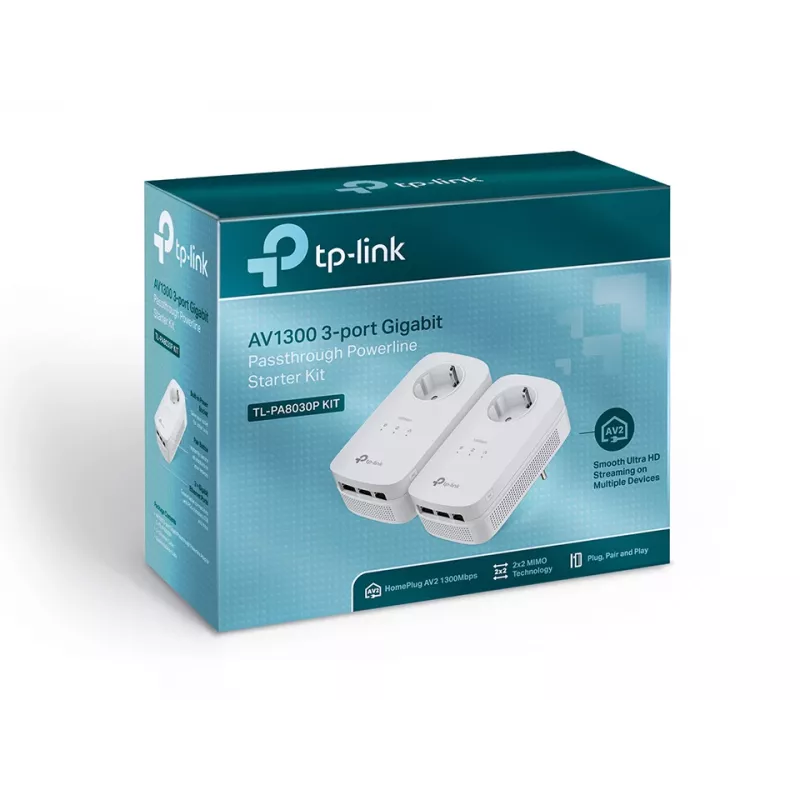 TP-Link TL-PA8030P KIT PowerLine Netzwerkadapter 1200 Mbit/s Ethernet LAN Weiß 2 Stück