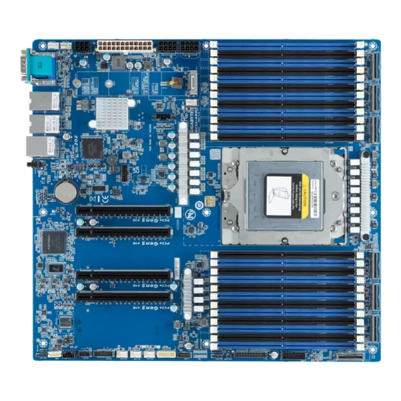 Motherboard GIGABYTE MZ33-AR0 Extended ATX für AMD EPYC 9004 Sockel SP5, 24× DDR5 DIMM, 4× PCIe 5.0 x16, 2× RJ-45