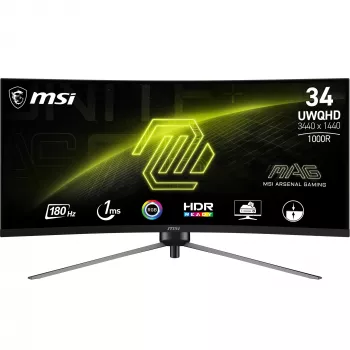 MSI MAG 345CQRDE Computer-Monitor 86,4 cm (34 Zoll) 3440 x 1440 Pixel UltraWide Dual Quad HD Schwarz