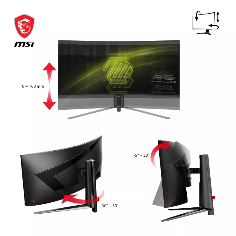MSI MAG 345CQRDE Computer-Monitor 86,4 cm (34 Zoll) 3440 x 1440 Pixel UltraWide Dual Quad HD Schwarz
