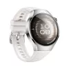 Smartwatch HUAWEI WATCH 5 — rundes 42 mm Edelstahlgehäuse, 1,38 Zoll AMOLED, GPS, Bluetooth, 540 mAh Akku, beiges Gehäuse mit weißem Armband