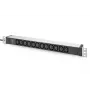 DIGITUS 1U Aluminium PDU rackeinbaubar 12x C13 16A 230VAC 50/60Hz Schutzkontaktstecker