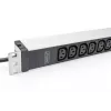 DIGITUS 1U Aluminium PDU rackeinbaubar 12x C13 16A 230VAC 50/60Hz Schutzkontaktstecker