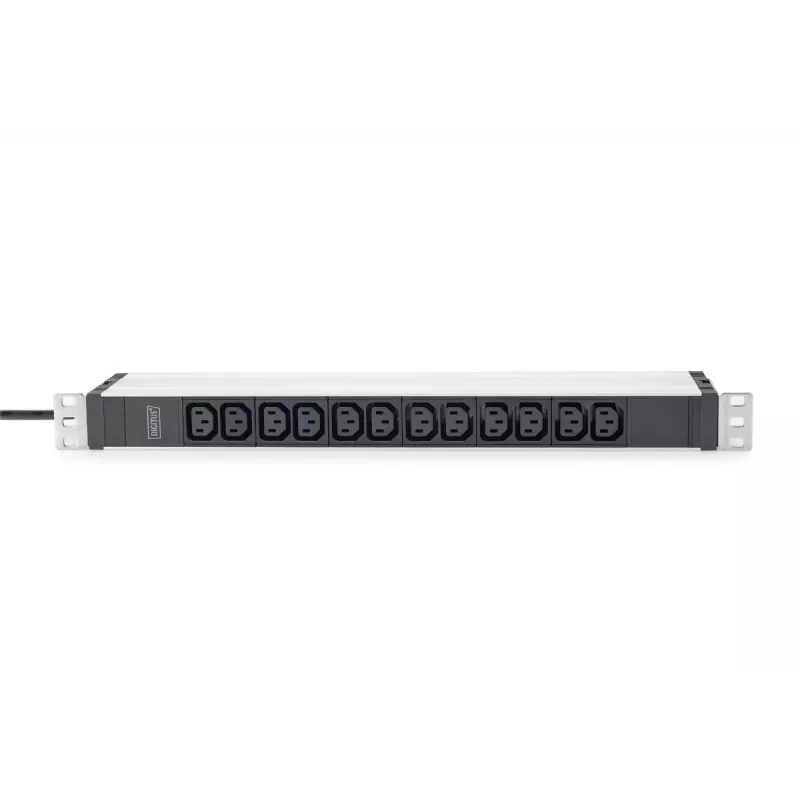 DIGITUS 1U Aluminium PDU rackeinbaubar 12x C13 16A 230VAC 50/60Hz Schutzkontaktstecker