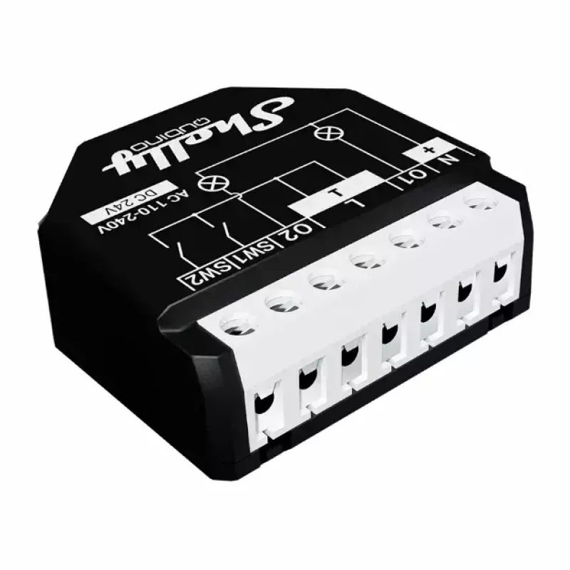 Intelligenter Schalter Shelly WAVE 2PM Schwarz (Shelly) — kabellos Z-Wave, 16 A, 110–240 V, 868,4 MHz