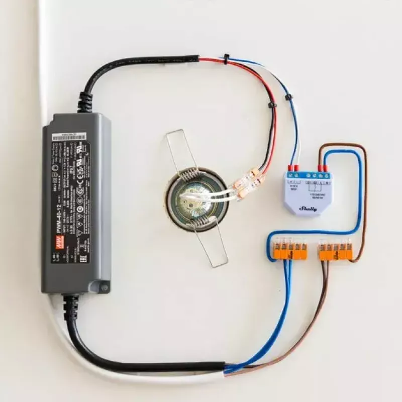 Dimmer Shelly Plus 0-10V Einbau Blau-Grau Drahtlose Steuerung 110-240V
