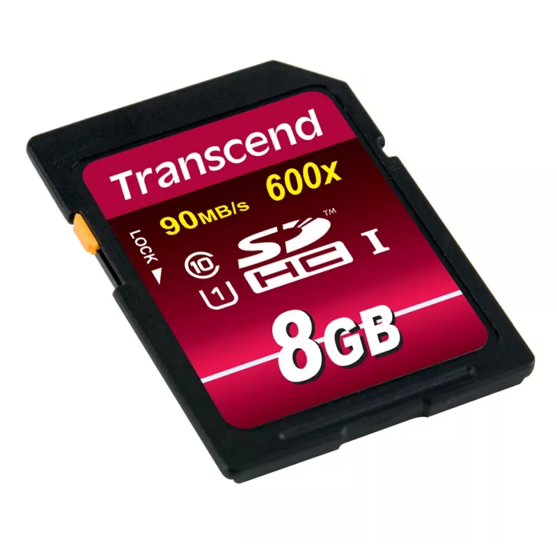 Flash-Speicher Transcend 8 GB SDHC Class 10 UHS-I 600x TS8GSDHC10U1