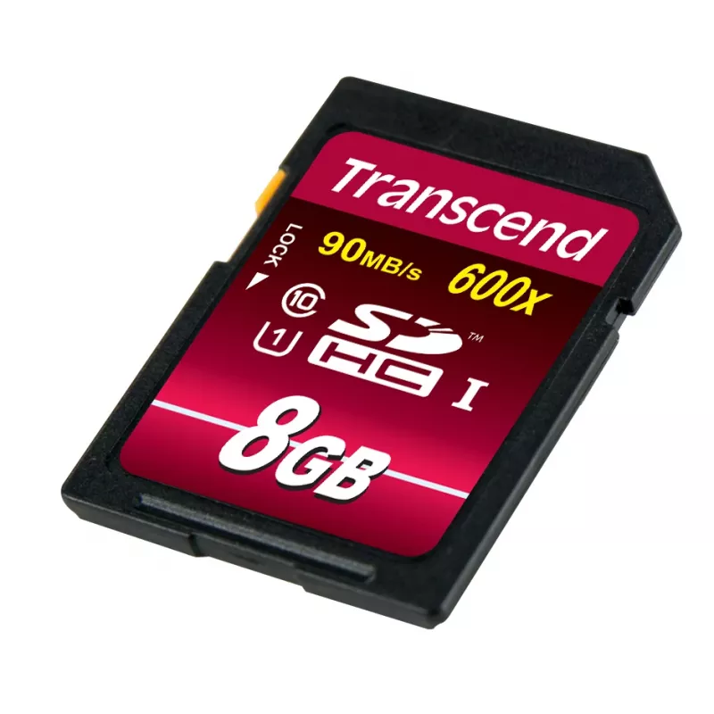 Flash-Speicher Transcend 8 GB SDHC Class 10 UHS-I 600x TS8GSDHC10U1