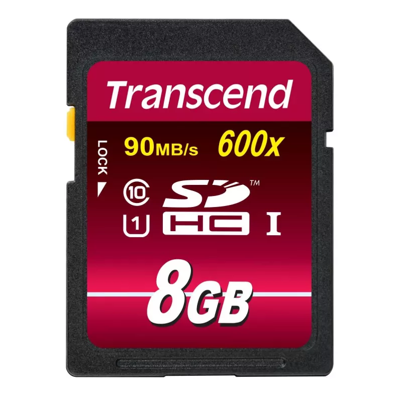 Flash-Speicher Transcend 8 GB SDHC Class 10 UHS-I 600x TS8GSDHC10U1