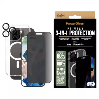 PanzerGlass 3-in-1 Privacy Protection Bundle iPhone '24 6,3 Zoll Pro