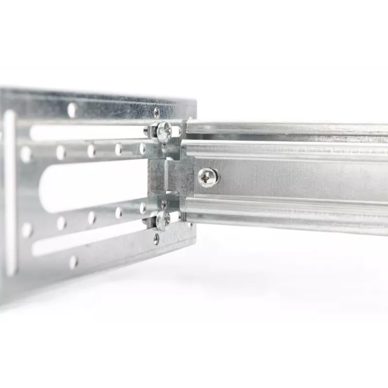 DIGITUS Hutschienenhalter, 4U, 178 x 483 x 223 mm, verzinkt, inkl. Hutschiene, variable Tiefe und Höhe