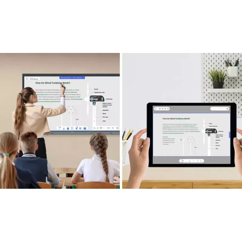 BenQ RE6504 Interaktives Flachdisplay 165,1 cm (65 Zoll) 450 cd/m² 4K Ultra HD Schwarz, Grau Touchscreen Integrierter Prozessor Android