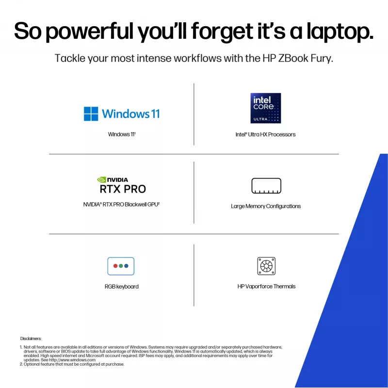 Mobile Workstation HP ZBook Fury G1i 16 Zoll Intel Core Ultra 9 64GB 2TB NVIDIA RTX Windows 11 Pro