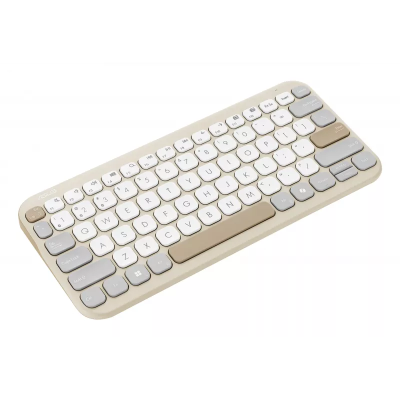 ASUS Marshmallow KW100 Tastatur Kabellos Bluetooth QWERTZ Beige Grau Weiß