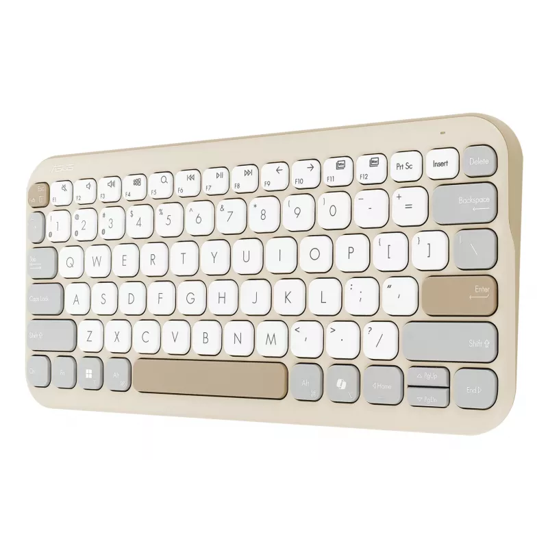 ASUS Marshmallow KW100 Tastatur Kabellos Bluetooth QWERTZ Beige Grau Weiß