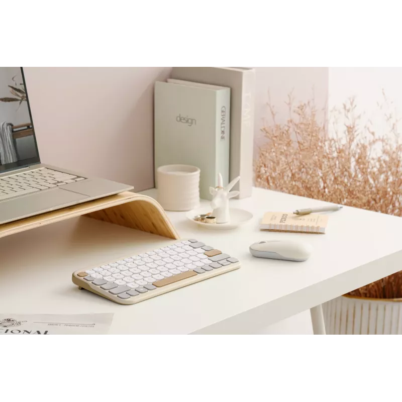 ASUS Marshmallow KW100 Tastatur Kabellos Bluetooth QWERTZ Beige Grau Weiß