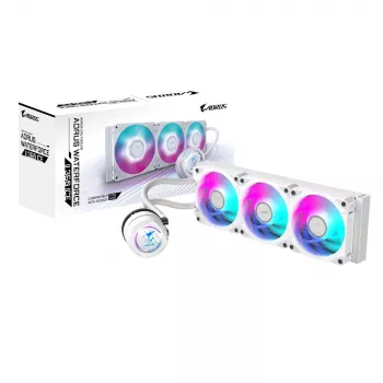 GIGABYTE AORUS WATERFORCE II 360 ICE AIO Flüssig-CPU-Kühler - 3x120mm ARGB-Lüfter, Schiebe-Verriegelungsmechanismus, DAISY-CHAIN, kompatibel mit Intel LGA 1851 und AMD AM5