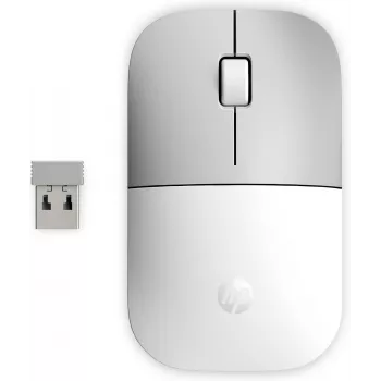 HP Z3700 Keramik Weiß Funkmaus, beidhändig, optisch, RF Wireless, 1200 DPI, Silber, Weiß