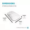 HP Z3700 Keramik Weiß Funkmaus, beidhändig, optisch, RF Wireless, 1200 DPI, Silber, Weiß
