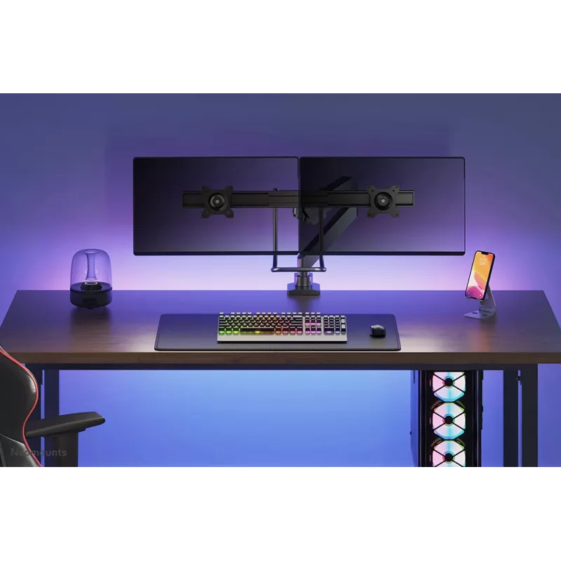 Neomounts NM-D775DXBLACK Monitorarm 10-32 Zoll - Gasfeder - Topfix - 180°-Stopp