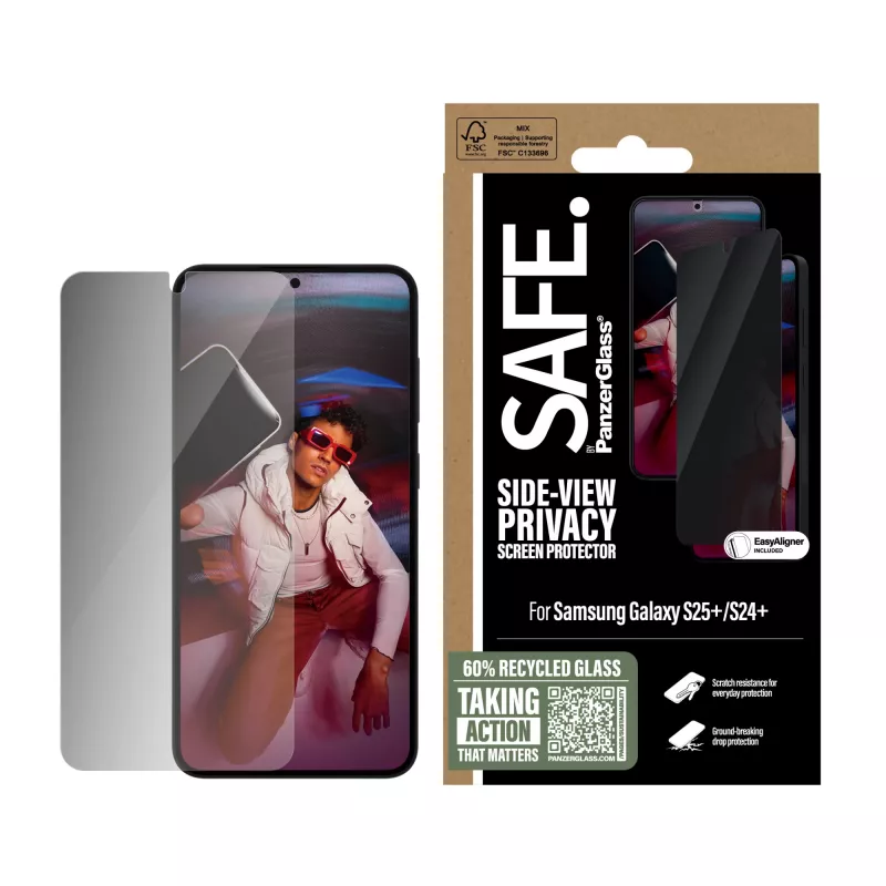 PanzerGlass SAFE. by ® Blickschutz-Displayschutzfolie Samsung Galaxy S25+ | S24+ | Ultra-Wide Fit mit EasyAligner