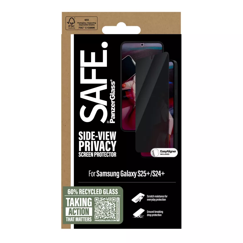 PanzerGlass SAFE. by ® Blickschutz-Displayschutzfolie Samsung Galaxy S25+ | S24+ | Ultra-Wide Fit mit EasyAligner