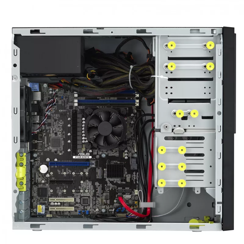 Tower-Gehäuse ASUS TS100-E11-PI4 Schwarz mit Intel C256 Chipsatz, LGA1200-Unterstützung, 300W Netzteil