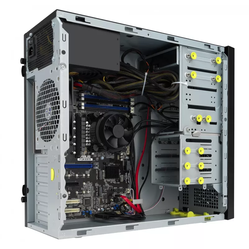 Tower-Gehäuse ASUS TS100-E11-PI4 Schwarz mit Intel C256 Chipsatz, LGA1200-Unterstützung, 300W Netzteil