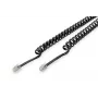 DIGITUS UAE-Verbindungskabel, RJ10 2,00 m, CU, 4x7x0,12 mm, ungeschirmt, M/M, Flachbandkabel, Spiralkabel, schwarz