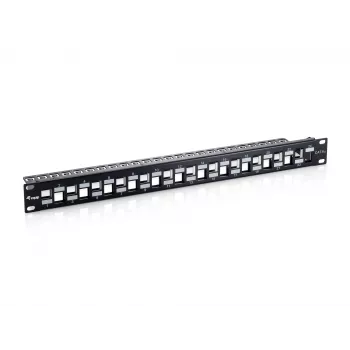 Equip 24-Port Keystone Cat.6A Geschirmtes Patchpanel, Schwarz