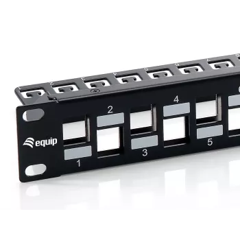 Equip 24-Port Keystone Cat.6A Geschirmtes Patchpanel, Schwarz