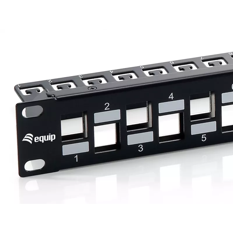 Equip 24-Port Keystone Cat.6A Geschirmtes Patchpanel, Schwarz