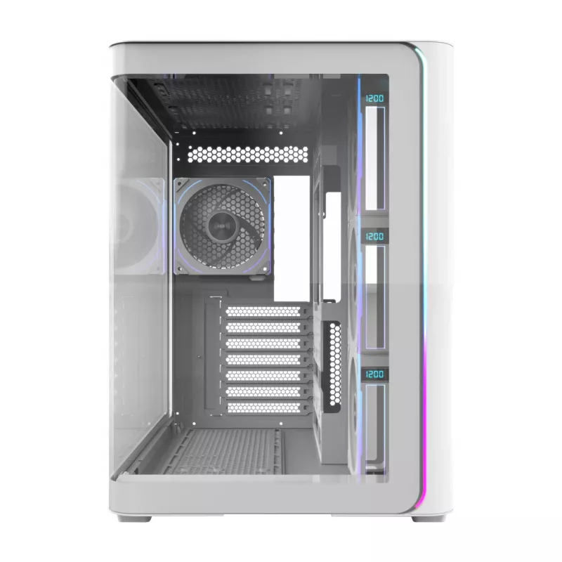 FSP M580-WP Plus Gehäuse Midi-Tower mITX, mATX Weiß ARGB, Midi-Tower, PC, Weiß, ATX, micro ATX, Mini-ITX, Glas, SPCC, 16 cm